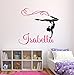 Custom Gymnastics Name Wall Decals - Girls Kids Room Decor - Nursery Wall Decals - Wall Decor for Teen Girls (24Wx22H)