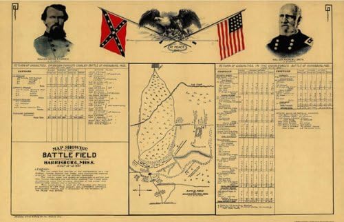 Civil War Maps - HARRISBURG BATTLEFIELD MISSISSIPPI (MS) CIVIL WAR MAP 1864 - Matte Art Paper
