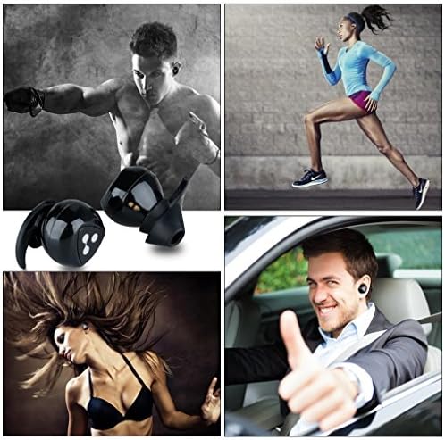 UnicornZ(TM) Syllable D900 Wireless Bluetooth 4.0 Running Microphone Earphone, with Power Bank Dock Charger for Android/IOS/PC/Tablet/Laptop (Black)