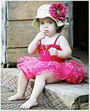 ~ Jamie Rae Lime Peony Sun Hat W/ Raspberry Dots 12m-2T