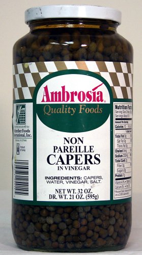 Ambrosia Capers, Non Pareille, 1 quart by Evily World Foods