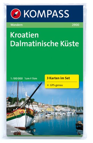 Kompass-Karten Kroatien - Dalmatinische K&uuml;ste 1 : 100 000: Wanderkarten-Set. GPS-genau