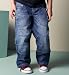 Mini Boys Cotton Rich Adjustable Waist Straight Leg Jeans