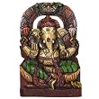 Hand-painted and Hand-carved Ganesha Sculpture