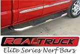 RealTruck Elite Series Side Nerf Bars Chromed Stainless Steel Jeep Wrangler 1987 to 2006 (Not Unlimited)
