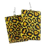 Paper Artwork Panel Leopard Print Dangle Earrings