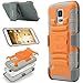 ULAK Galaxy S5 Case, Slim Shockproof Dual Layer Protective Case with Swivel Belt Clip Holster & Built-in Kickstand for Samsung Galaxy S5 2014 Release-Orange+Gray