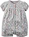 Carters Baby Girls Snap-Up Cotton Romper Multi Heart Grey 3M
