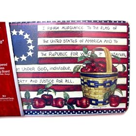 Tempered Glass Cutting Board 12 x 8 Pledge Of Allegiance American Flag by MJ