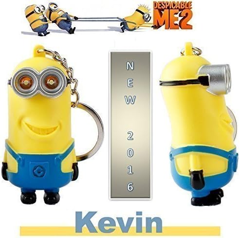 2016 New Minions Toys From Animation Movie Despicable Me/Minions - 3D "Kevin" Minions Key Ring with LED Light and Sound Keychain Figurine - Birthday Adults and Children Toys