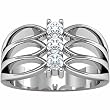 14K White Gold Diamond Three-Stone Ring - 0.30 Ct.