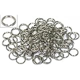 100 Nickel Plated Split Ring Chain Parts Findings 6mm