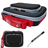 IMAGE OF Black Red Ultimate Smart Travel Organizer Hard Nylon Durable Cover Carrying Cube Case // Airport Check-Point-Friendly // For Asus Eee PC 1015PW Netbook Notebook 10.1 inch Screen