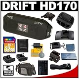 Drift Innovation HD170 Stealth 1080p Digital Video Action Camera Camcorder with Remote Control + Handlebar Mount + Helmet Mount + Goggle Mount + 32GB Card + Battery + Case + Remote Control Mount + Adhesive Mount Kit