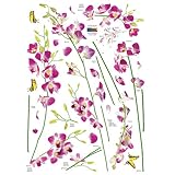 Nursery Easy Apply Wall Sticker Decorations - Orchid Tree Branch Stem Flower Butterfly