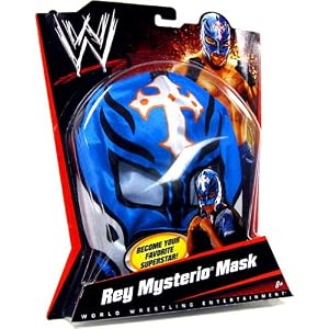 Mattel WWE Wrestling Rey Mysterio Mask Blue, White Cross & Black Trim