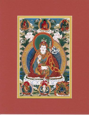 Thanka Print on Canvas (Giclée) Portraying Padmasambhava; 8" x 10" MG Matted