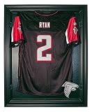 Atlanta Falcons Football Jersey Display Case Cabinet Style with Black Finish Frame