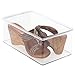 mDesign Stackable Shoe Box - Transparent Shoe Box Storage for Better Organisation Within Your Home - Practical Shoe Storage Solution for Small Places