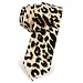 Men's Leopard Print 3 Inch Narrow Silk Tie by Wild Ties in Cream