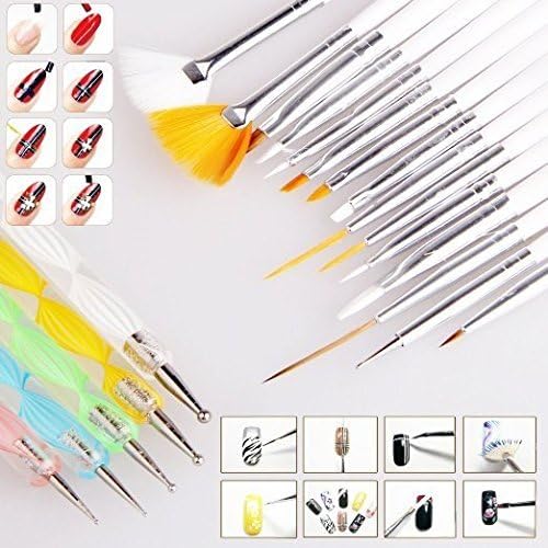 20pcs Nail Tools Brushes &amp; Dotting Pen for Women Girls Fingernail Decoration Art Design Painting Drawing