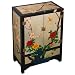 EXP Hand-painted Furniture - 32" Gold & Black Lacquer Wood Storage Cabinet W Painted Floral Motif