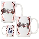 MLB Atlanta Braves Two Piece Ceramic Gameball Mug Set - Primary Logo