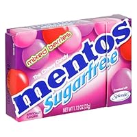 Mentos Chewy Candy, Mixed Berries, Sugar-Free, 1.12-Ounce Rolls (Pack of 12)