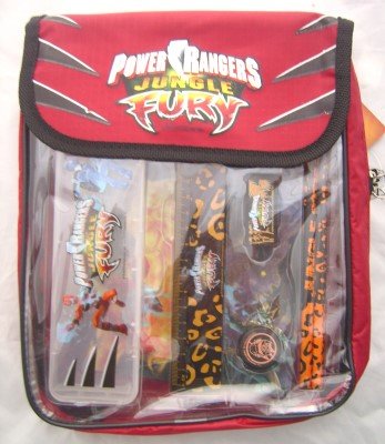 Childrens Toyshop  Toys : Power Rangers Jungle Fury Filled Stationey Bag
