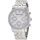 Michael Kors Watches Silver Chronograph with Stones (Silver)