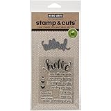 Hero Arts Stamp and Cut Hello Stamp with Matching Die Cut Set