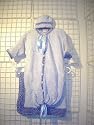 Bt95bk, Any One Looking for a Gift for Newborn Baby Boy, Please Look At the Following, Knitted on Hand Knitting Machine Baby Blue Chenille Then Finished By Hand Crochet with Denim Chenille Bunting, Hat Set with Matching Blanket