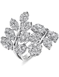18k White Gold 2.94 Ctw 18kt Diamond Leaf Ring