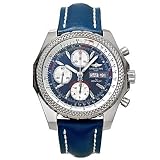 Breitling Bentley Motors Mens Watch Automatic Chronograph 18K White Gold Blue Dial on Blue Leather... by Breitling