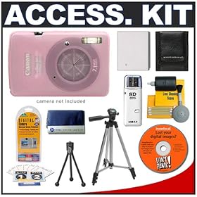 Snug-It Tight Fit Camera Skin (Pink) with Spare NB-4L Battery + Secure Digital Card Reader +... by Delkin