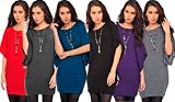 Knitted Off shoulder Necklace Batwing Dress Jumper Size 10 - 14