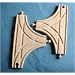 Wooden Train Railway System - Spare T-Junction Track x 2 (Compatible with leading wooden rail systems) - Wooden Toy