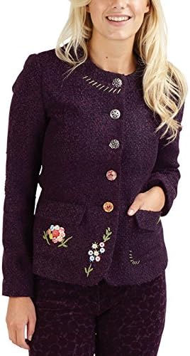Joe Browns Women's Elegant Embroidered Long Sleeved Blazer Jacket Purple