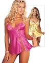Charmeuse And Lace Babydoll With Off Centered Open Front