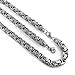 Yeidid International Men's Stainless Steel Mechanic Bracelet Necklace Link Byzantine Chain Set Silver Color