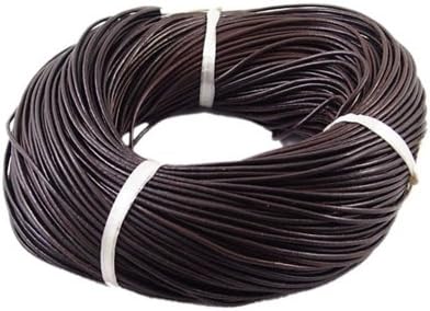 DIY Jewelry Making: 1 Yard of Cowhide Leather Cord, Coffee Brown, 4mm thick