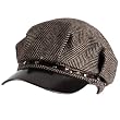 New Herringbone Newsboy Gatsby Cabby Driver Cap Hat * Brown * Small / Medium