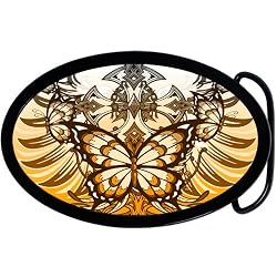 Oval Celtic Cross Butterfly Belt Buckle