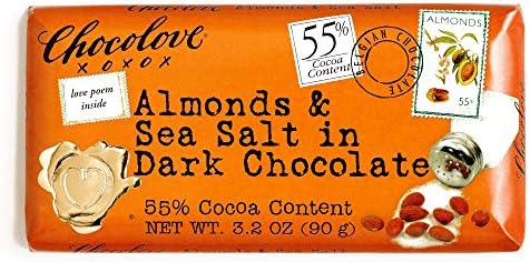 Chocolove Almonds and Sea Salt in Dark Chocolate 3.2 oz each (1 Item Per Order)