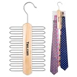 Executive Rack Tie Rack by Ties.com Accessories - Brown Wooden