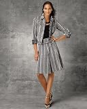 Belted dobby-weave skirt