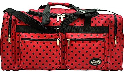 Ez Luggage "E-Z Tote" 25" RED with BLACK Polka Dots Duffel Bag