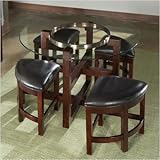Coronado Single Pedestal Dining Table with 4 Stools in Cherry