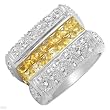Ring With 2.95ctw Precious Stones - Genuine Clean Diamonds and Sapphires Beautifully Designed in 18K White Gold. Total item weight 10.6g (Size 6)