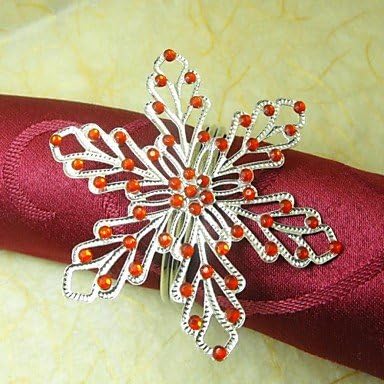Ceiling light¡¯s Snowflake Crystal Napkin Ring,Metal, 4CM, Set of 12